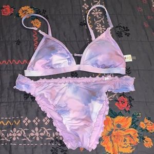 Shade & Shore Light Purple Tie-dye Bikini